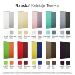 Inwazyjne rolety plisowane zaciemniajace Rząska® na wymiar, uchwyty Risinfix do przykręcania, kolekcja Thermo w kolorze Białe święto, białym z profilem białym.