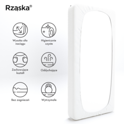 Prześcieradła z gumką Rząska® w rozmiarze 120x200 cm, wykonane z bawełny na wysokość materaca cm z kolekcji WOW! w kolorze Fluff White, białym.