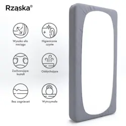 Prześcieradło Rząska® z gumką • 140 x 200 • Kolekcja Wow!: Graceful Grayce (Jasnoszary) • 100% bawełna, nieprzezroczyste, bez zagnieceń • na wysokość materaca do 15 cm