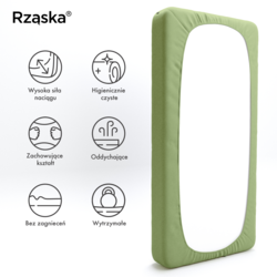 Prześcieradła z gumką Rząska® w rozmiarze 70x200 cm, wykonane z bawełny na wysokość materaca cm z kolekcji WOW! w kolorze Lime Time, jasnozielonym.