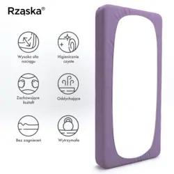 Prześcieradło Rząska® z gumką • 200 x 220 • Kolekcja Wow!: Violette (Fioletowy jasny) • 100% bawełna, nieprzezroczyste, bez zagnieceń • na wysokość materaca do 25 cm