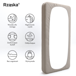 Prześcieradła z gumką Rząska® w rozmiarze 120x200 cm, wykonane z bawełny na wysokość materaca cm z kolekcji WOW! w kolorze Vanilla & Co., ecru.