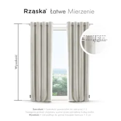 Zasłony zaciemniające Rząska® na przelotkach z kolekcji Millenium Velvet, 1 sztuka szyta na wymiar w kolorze Polar Bear, biało-szarym.