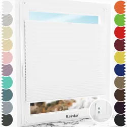 Inwazyjne plisy okienne Rząska® na wymiar, uchwyty Risinfix Double 2w1, kolekcja Thermo w kolorze Białe święto, białym z profilem białym.