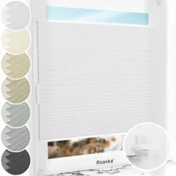 Bezinwazyjne plisy na okno Rząska® pod na wymiar, uchwyty Risinfix Incognito X do zaciskania, kolekcja Dolomite w kolorze Zimny poranek, szarym z profilem białym.