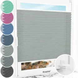 Bezinwazyjne plisy okienne Rząska® na wymiar, uchwyty Risinfix Incognito X do zaciskania, kolekcja Melange w kolorze W drodze, szarym z profilem białym.