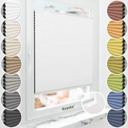 Inwazyjne plisy, rolety termoizolacyjne Rząska® na wymiar o strukturze plastra miodu kolekcja Honeycomb w kolorze Światło księżyca, białym z profilem białym.