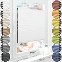 Bezinwazyjna roleta termoizolacyjna Rząska® na wymiar o strukturze plastra miodu kolekcja Honeycomb w kolorze Światło księżyca, białym z profilem białym.