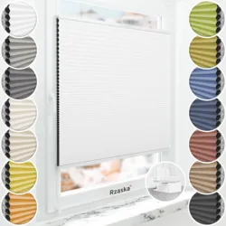 Bezinwazyjne plisy Blackout Rząska® na wymiar o strukturze plastra miodu kolekcja Honeycomb w kolorze Światło księżyca, białym z profilem białym.