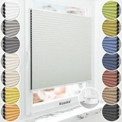 Bezinwazyjne plisy Blackout Rząska® na wymiar o strukturze plastra miodu kolekcja Honeycomb w kolorze Dzwoneczkowy Pył, pastelowa zieleń z profilem białym.