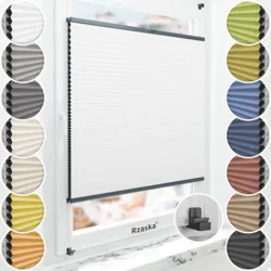 Bezinwazyjne plisy Blackout Rząska® na wymiar o strukturze plastra miodu kolekcja Honeycomb w kolorze Światło księżyca, białym z profilem antracytowym.