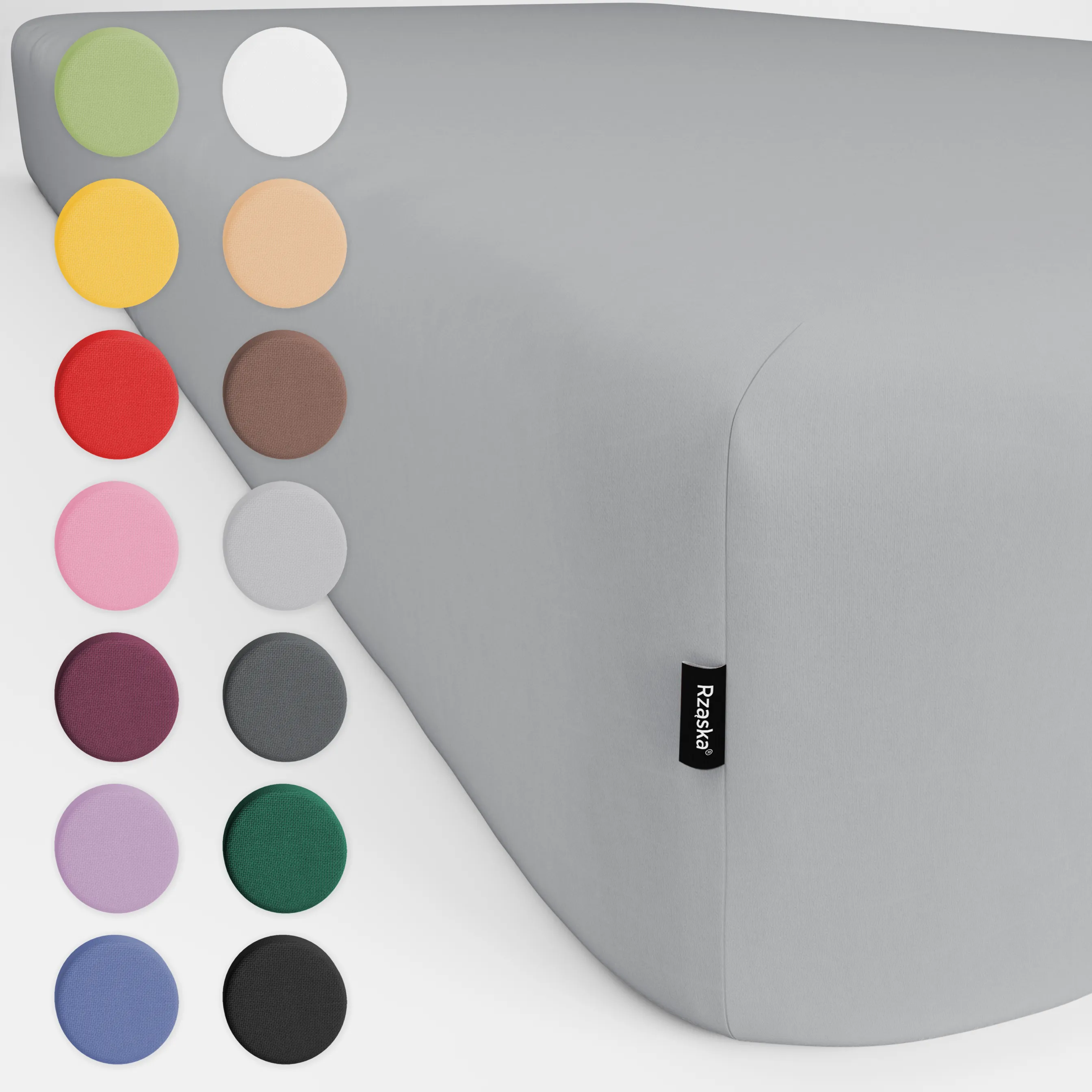 Prześcieradła z gumką Rząska® w rozmiarze 120x200 cm, wykonane z bawełny na wysokość materaca cm z kolekcji WOW! w kolorze Graceful Grayce, jasnoszarym.