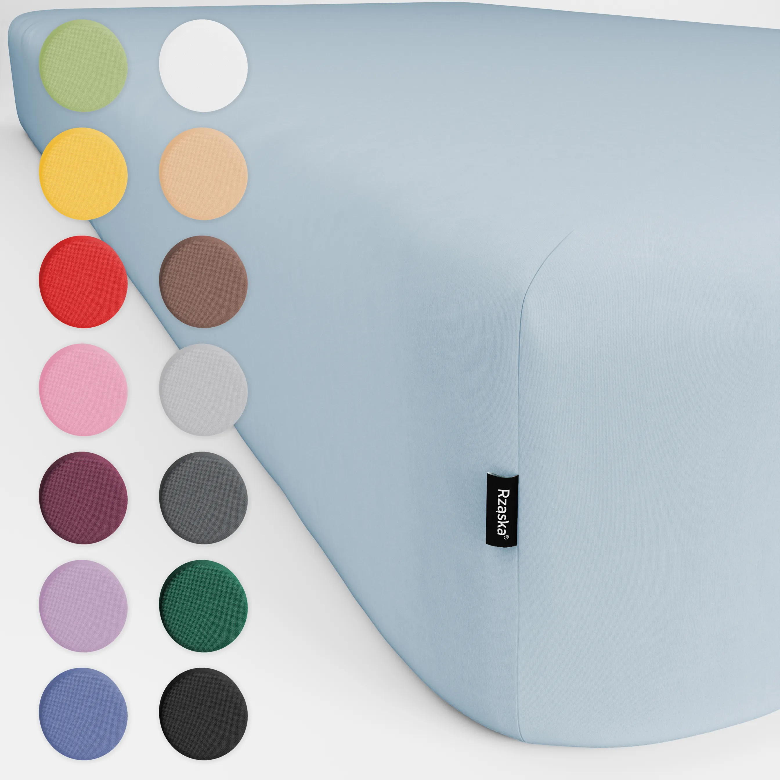 Prześcieradła z gumką Rząska® w rozmiarze 120x200 cm, wykonane z bawełny na wysokość materaca cm z kolekcji WOW! w kolorze Blue It Away, pastelowy błękit.