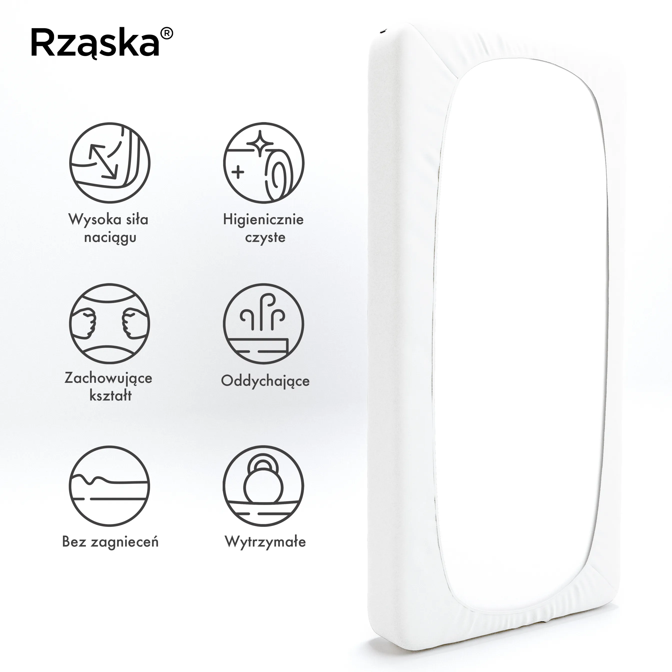 Prześcieradła z gumką Rząska® w rozmiarze 200x200 cm, wykonane z bawełny na wysokość materaca cm z kolekcji WOW! w kolorze Fluff White, białym.