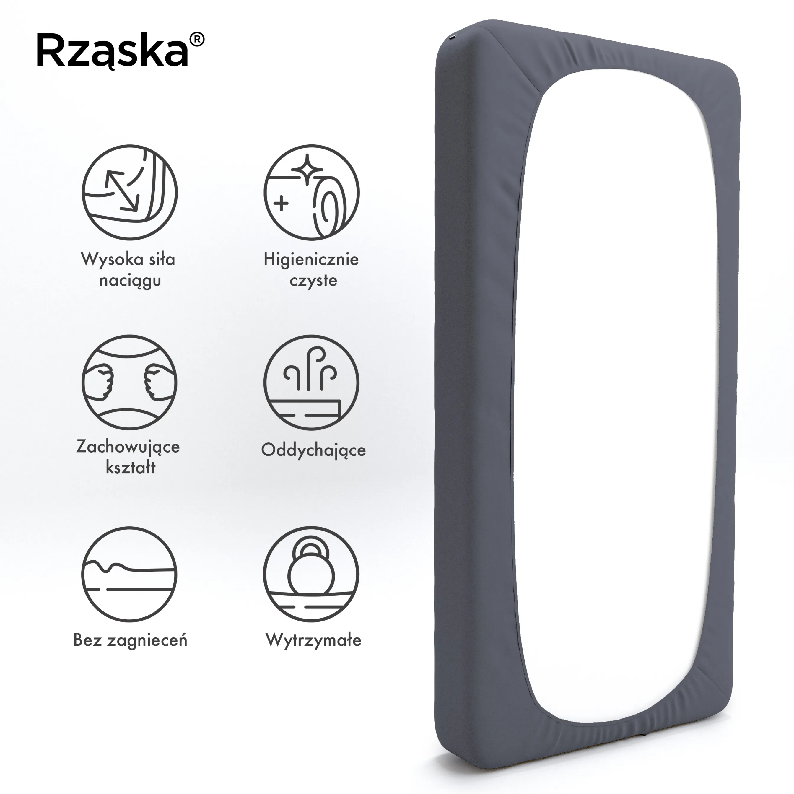 Prześcieradła z gumką Rząska® w rozmiarze 140x200 cm, wykonane z bawełny na wysokość materaca cm z kolekcji WOW! w kolorze Odcienie Shades of Earl Gray, ciemnoszarym.