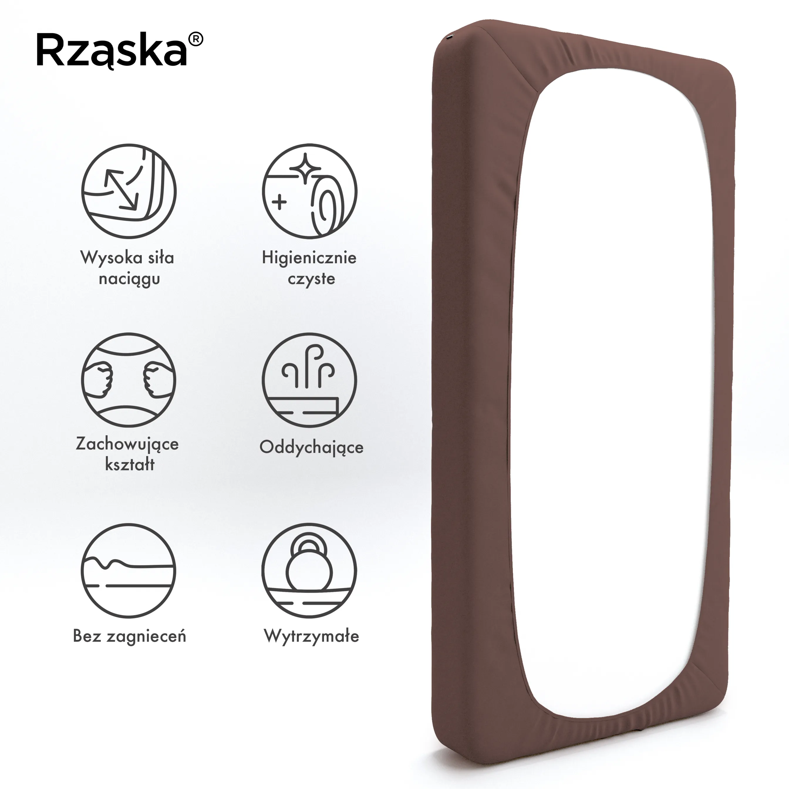 Prześcieradła z gumką Rząska® w rozmiarze 140x200 cm, wykonane z bawełny na wysokość materaca cm z kolekcji WOW! w kolorze Espresso Yourself, brązowym.