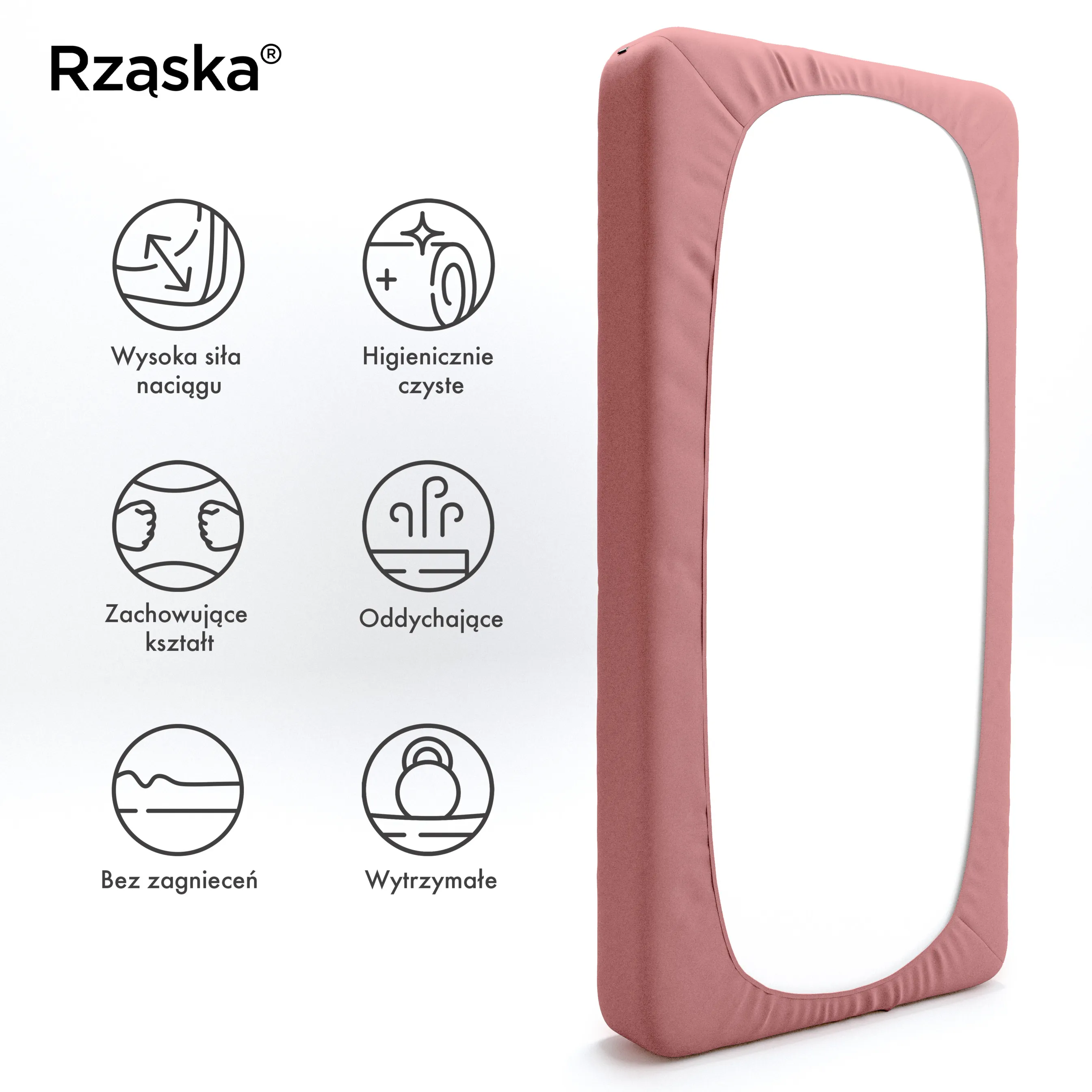 Prześcieradła z gumką Rząska® w rozmiarze 140x200 cm, wykonane z bawełny na wysokość materaca cm z kolekcji WOW! w kolorze Pink Fiction, zgaszony róż.