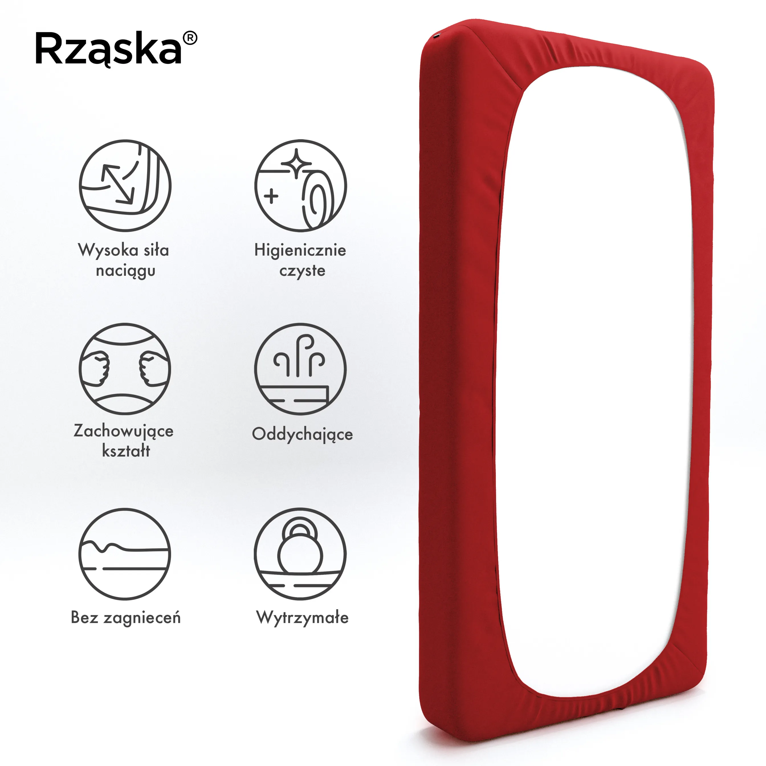 Prześcieradła z gumką Rząska® w rozmiarze 70x200 cm, wykonane z bawełny na wysokość materaca cm z kolekcji WOW! w kolorze Red-volution, czerwone wino.