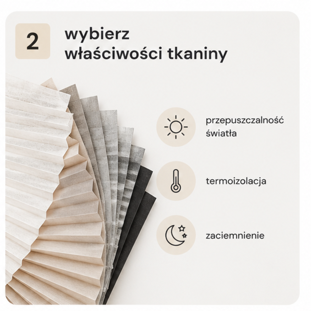 Wybór właściwości tkaniny plisy