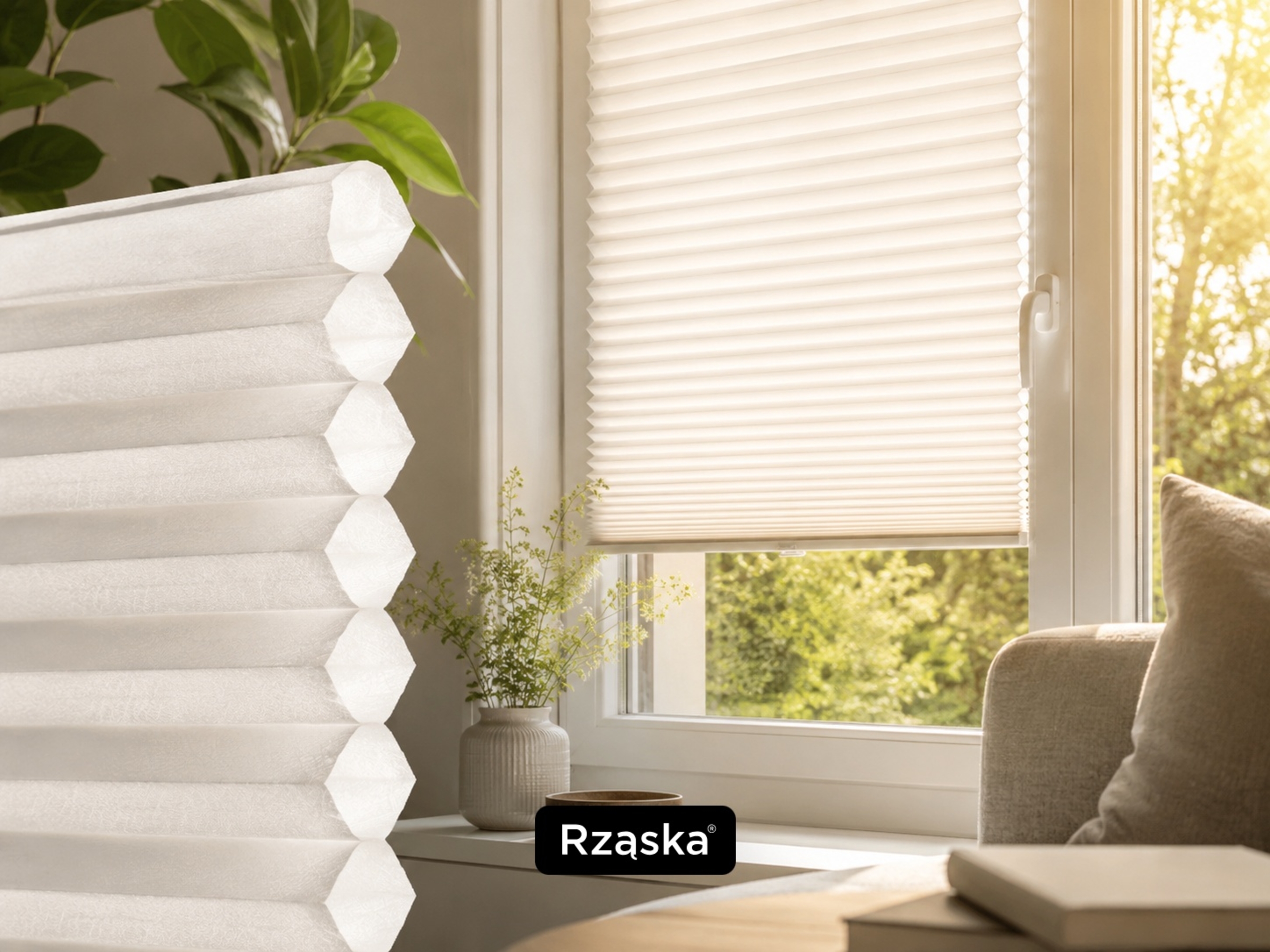 Biała plisa termoizolacyjna honeycomb