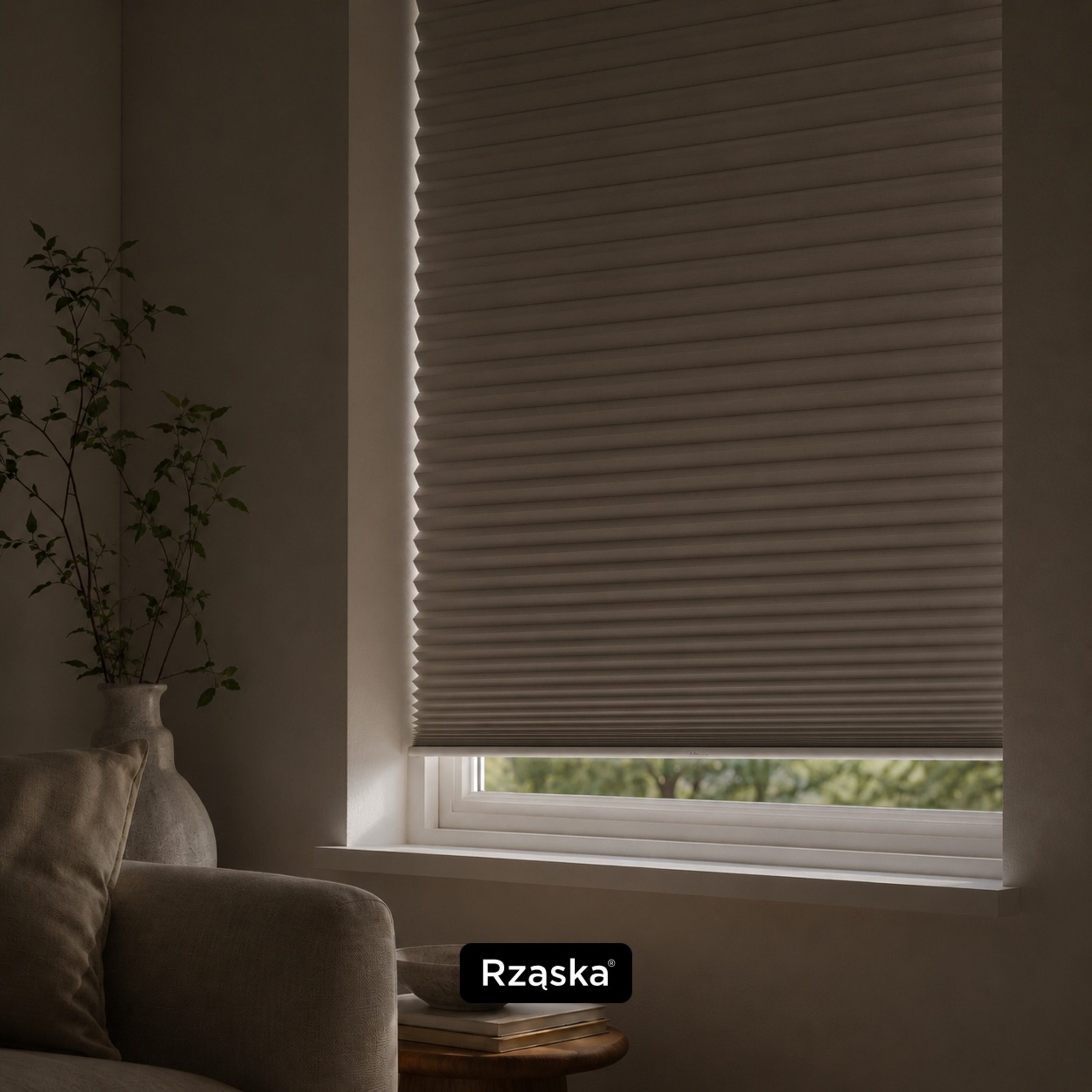 Plisa blackout w pomieszczeniu z mocno ograniczonym światłem