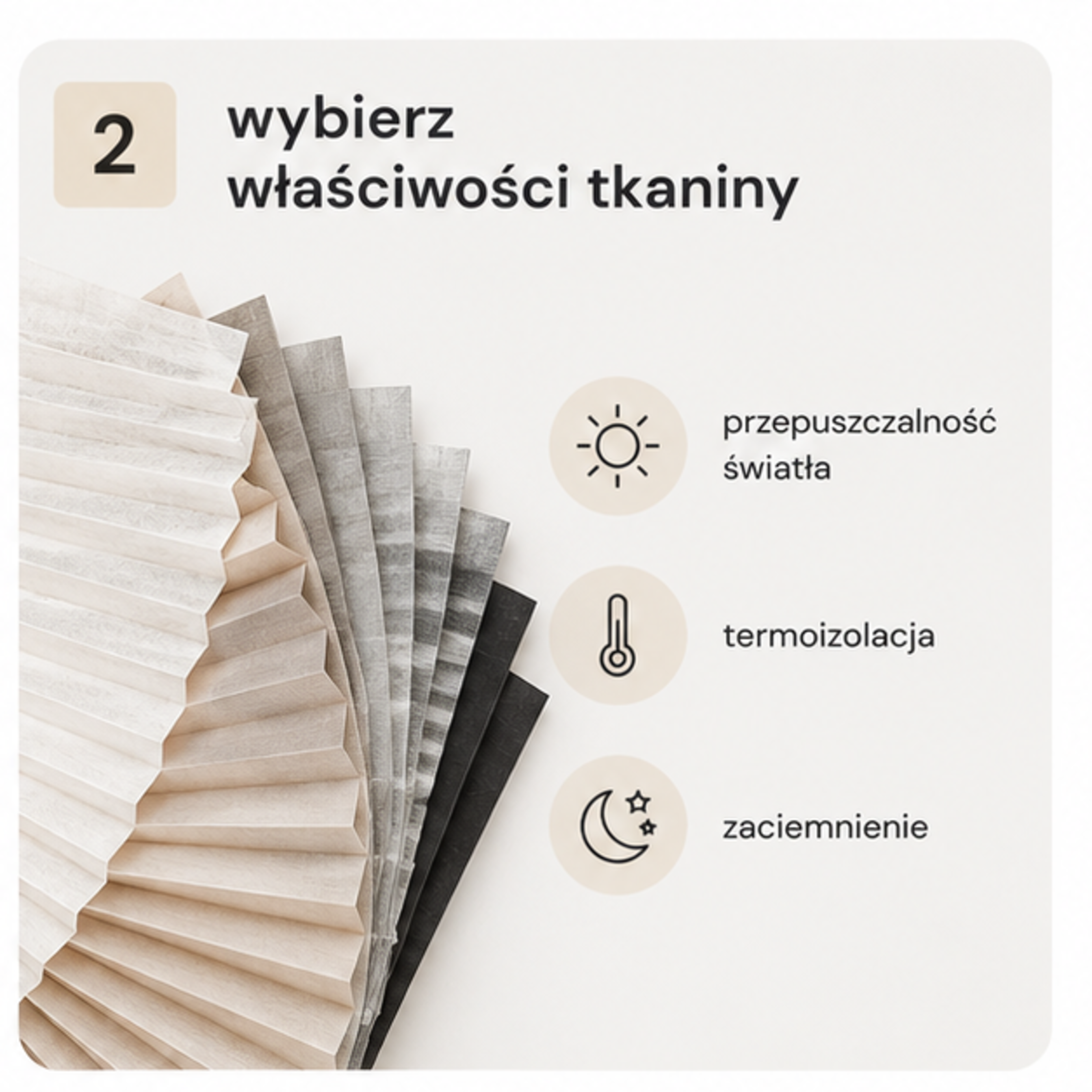 Wybór właściwości tkaniny plisy