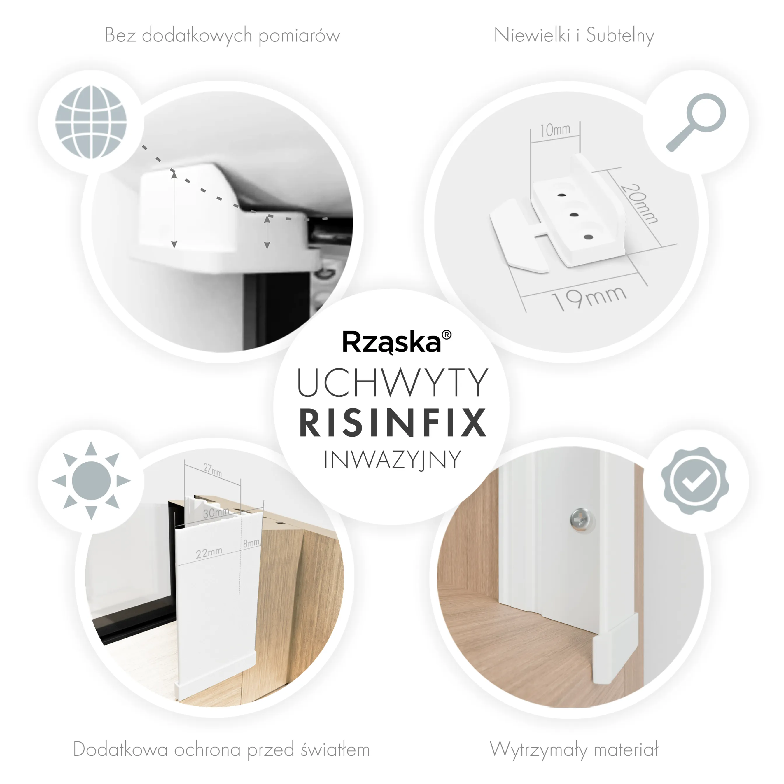 Roleta plisowana dachowa Rząska® na wymiar, uchwyty Risinfix do przykręcania, kolekcja Premium w kolorze Zielona łąka, zielonym z profilem srebrnym.