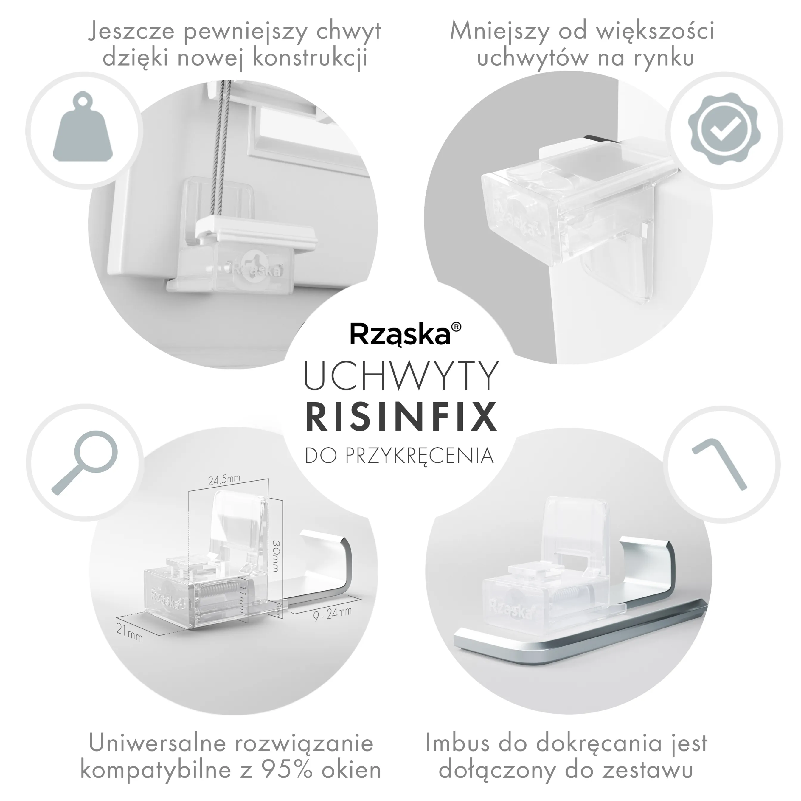 Bezinwazyjne plisy okienne Rząska® na wymiar o strukturze plastra miodu kolekcja Honeycomb w kolorze Światło księżyca, białym z profilem białym.