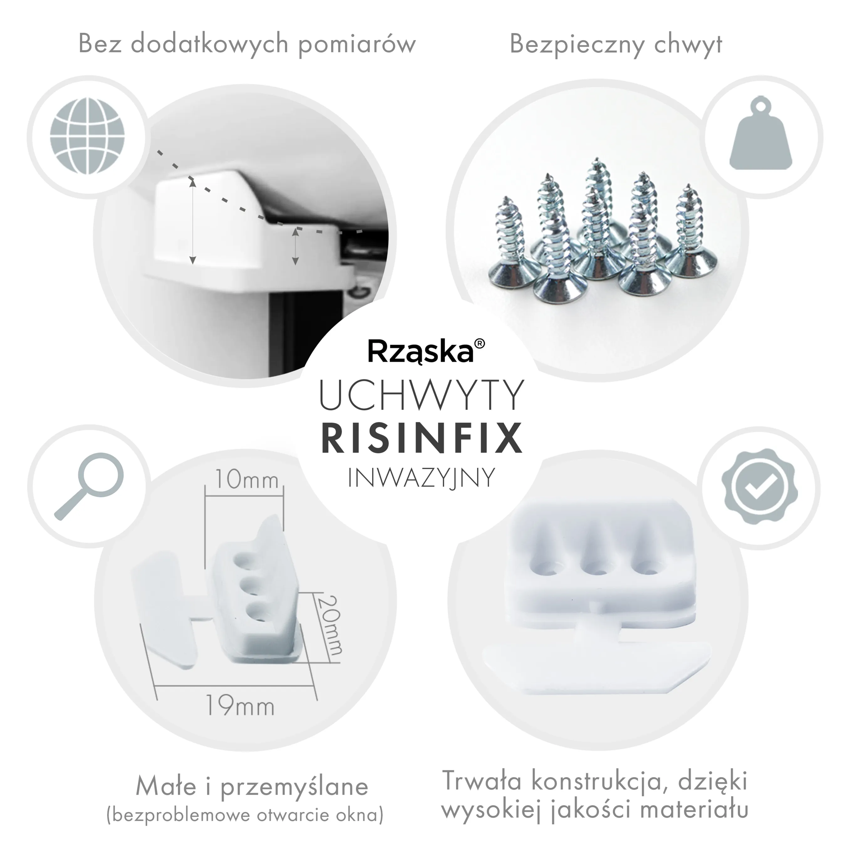 Inwazyjne plisy, rolety termoizolacyjne Rząska® na wymiar o strukturze plastra miodu kolekcja Honeycomb w kolorze Światło księżyca, białym z profilem białym.