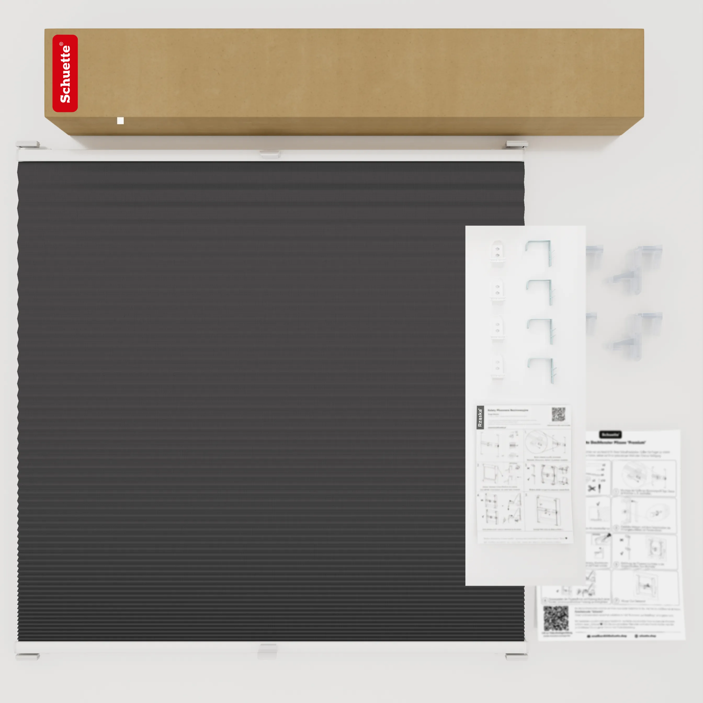 Inwazyjne plisy zaciemniające Rząska® na wymiar o strukturze plastra miodu kolekcja Honeycomb w kolorze Gwiaździsta noc, czarnym z profilem białym.