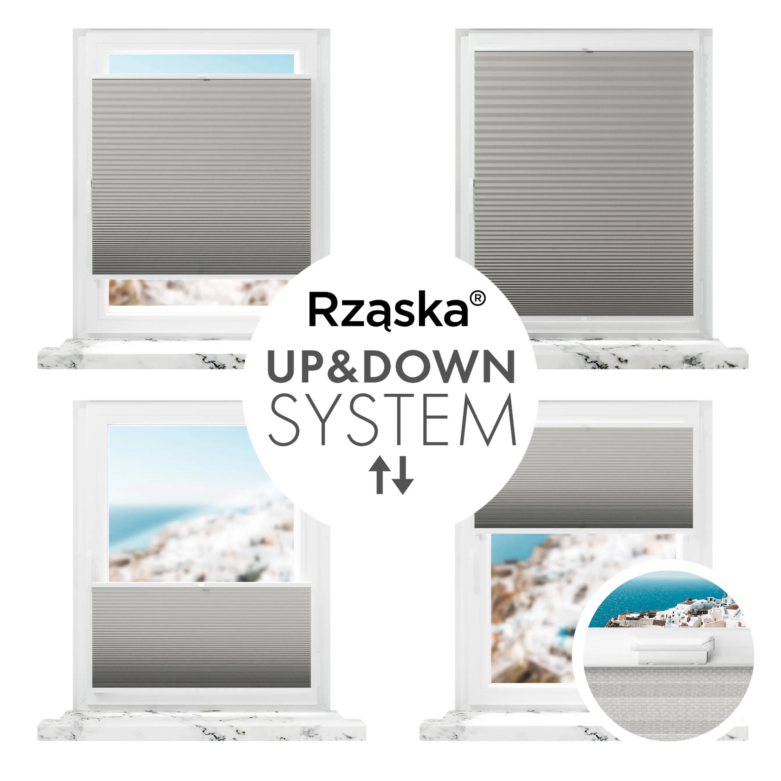 Inwazyjne plisy zaciemniające Rząska® na wymiar o strukturze plastra miodu kolekcja Honeycomb w kolorze Srebrna mgiełka, szarym z profilem białym.