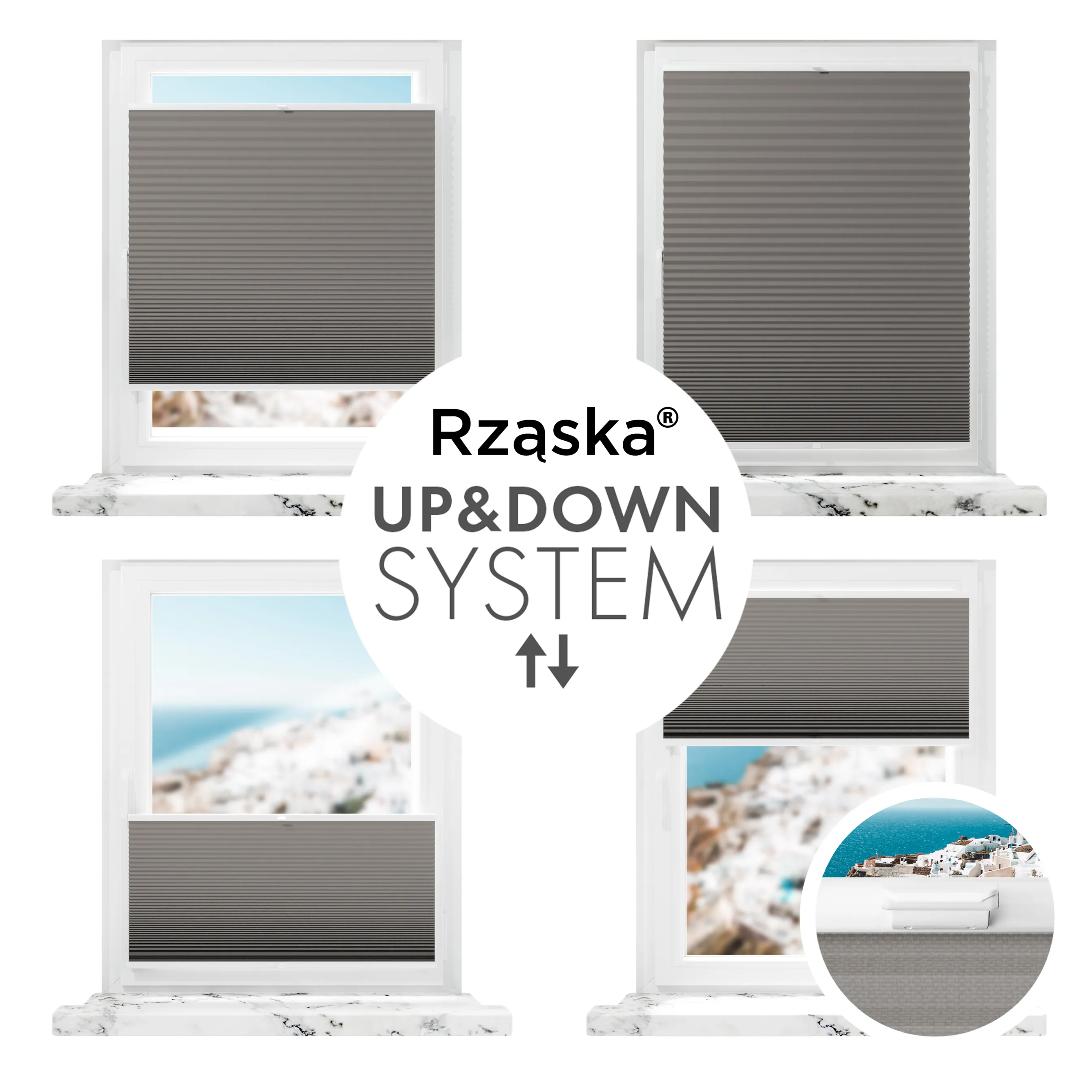 Inwazyjne plisy zaciemniające Rząska® na wymiar o strukturze plastra miodu kolekcja Honeycomb w kolorze Szwajcarska czekolada, szarobrązowym z profilem białym.