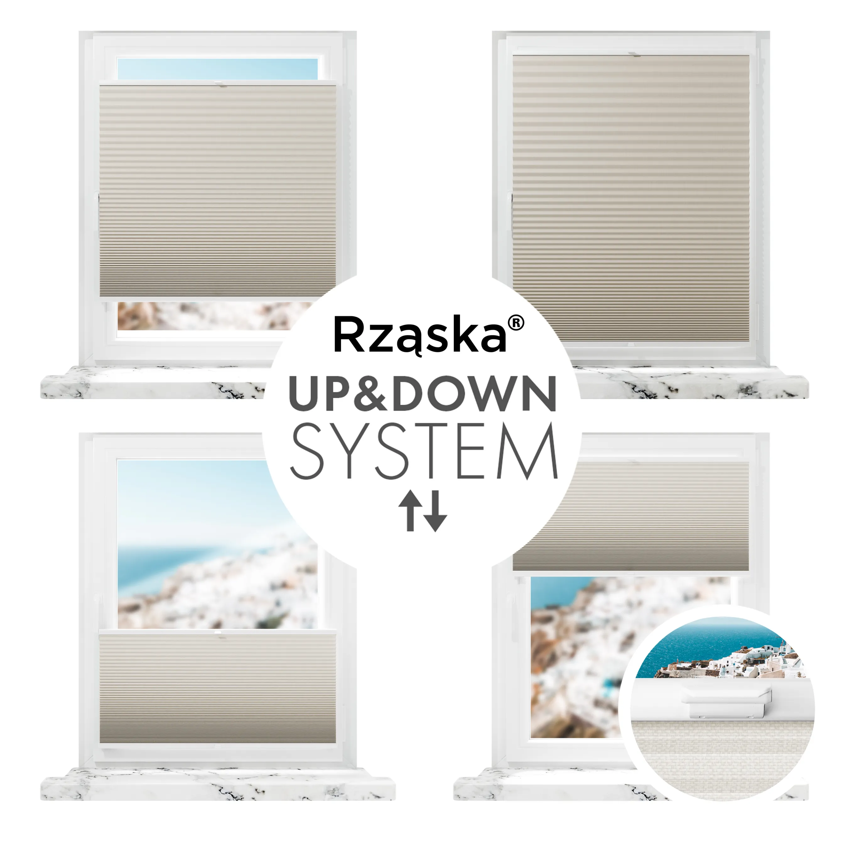 Inwazyjne plisy zaciemniające Rząska® na wymiar o strukturze plastra miodu kolekcja Honeycomb w kolorze Belgijskie Gofry, kremowym z profilem białym.