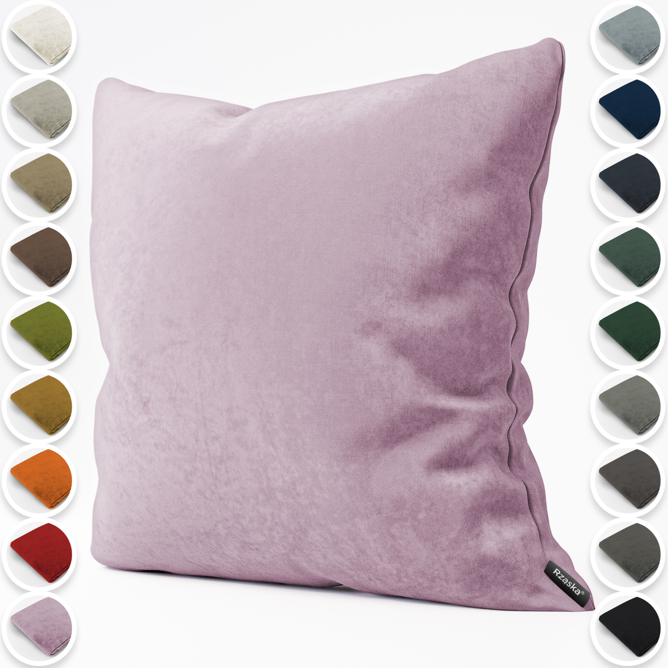 Dekoracyjne poszewki na poduszki Rząska® w rozmiarze 40x40 cm, przytulne i miękkie z kolekcji Millenium Velvet w kolorze Purple Grape, fioletowym.