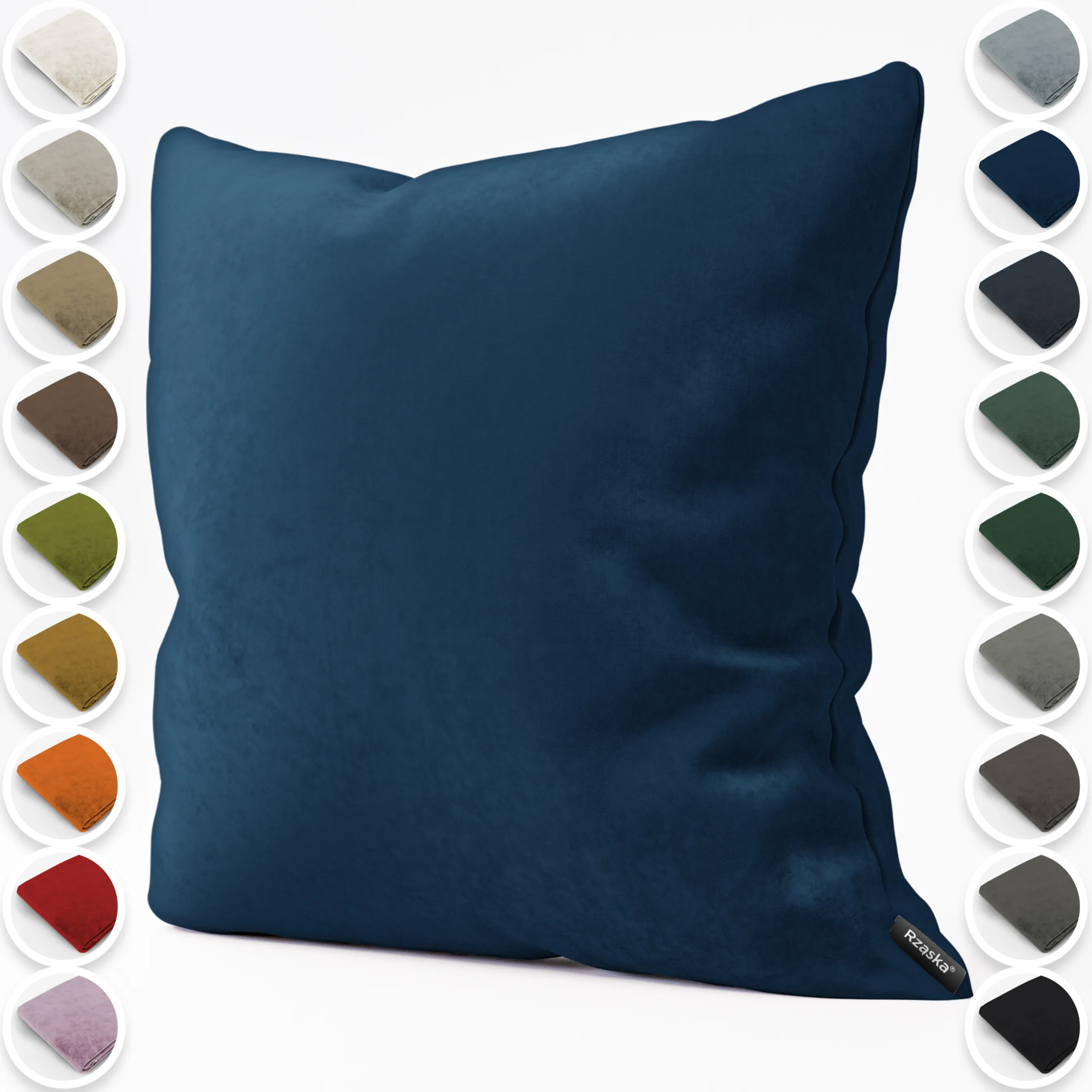 Dekoracyjne poszewki na poduszki Rząska® w rozmiarze 40x40 cm, przytulne i miękkie z kolekcji Millenium Velvet w kolorze Royal Blue, niebieskim.