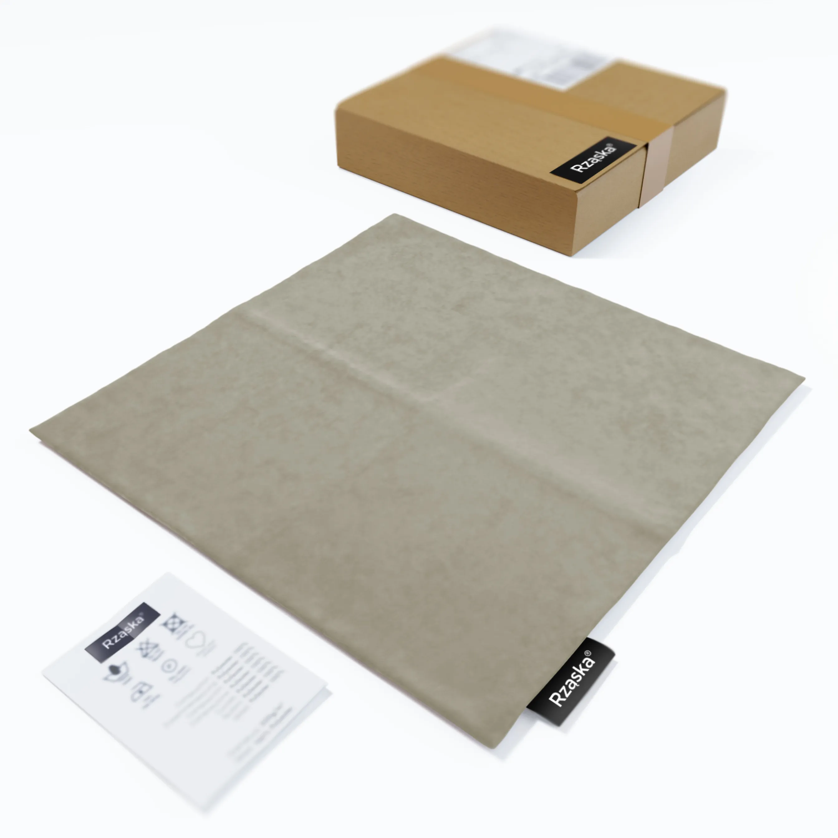 Dekoracyjne poszewki na poduszki Rząska® w rozmiarze 40x40 cm, przytulne i miękkie z kolekcji Millenium Velvet w kolorze Grey Goose, beżowym.