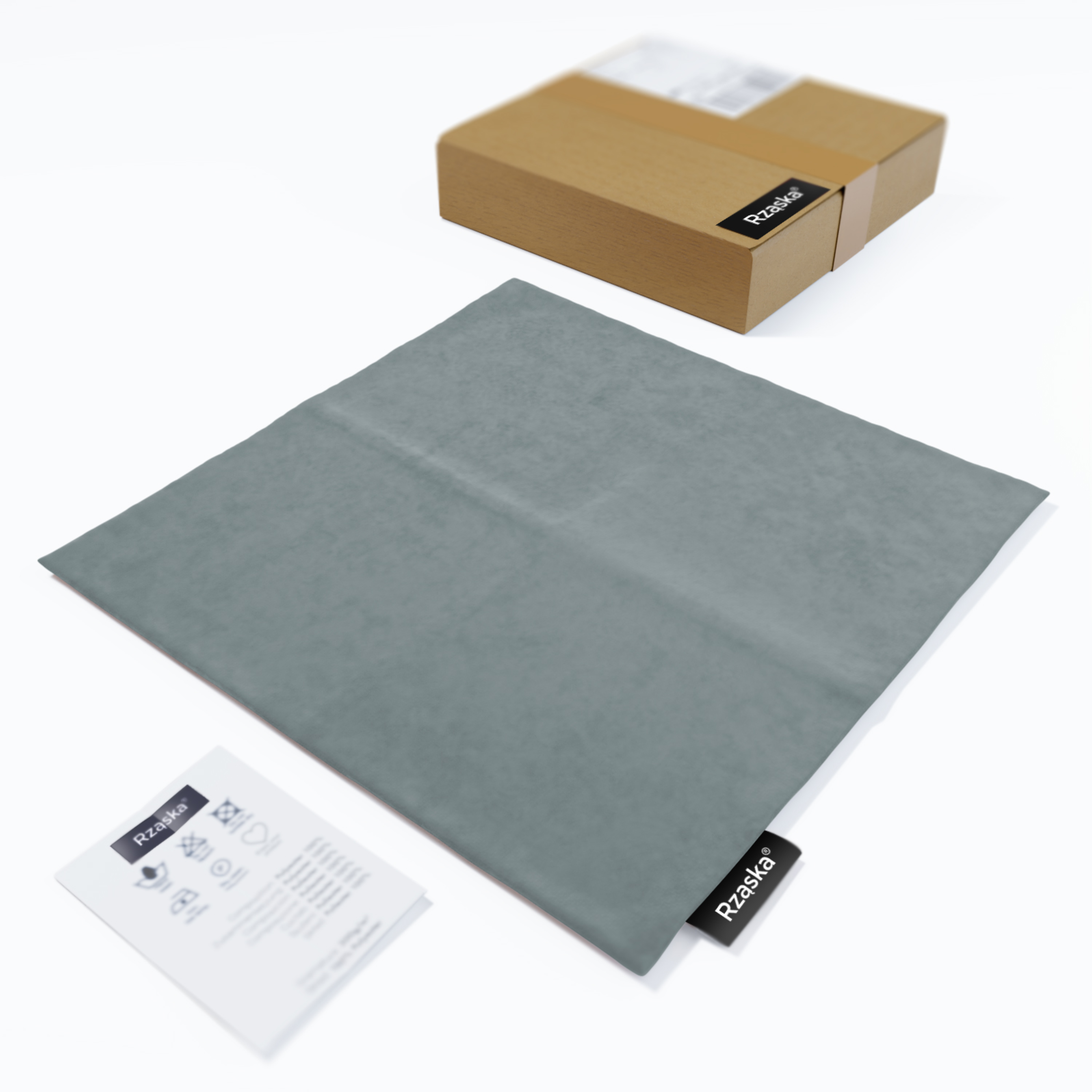 Dekoracyjne poszewki na poduszki Rząska® w rozmiarze 40x40 cm, przytulne i miękkie z kolekcji Millenium Velvet w kolorze Koala Shade, szarym.