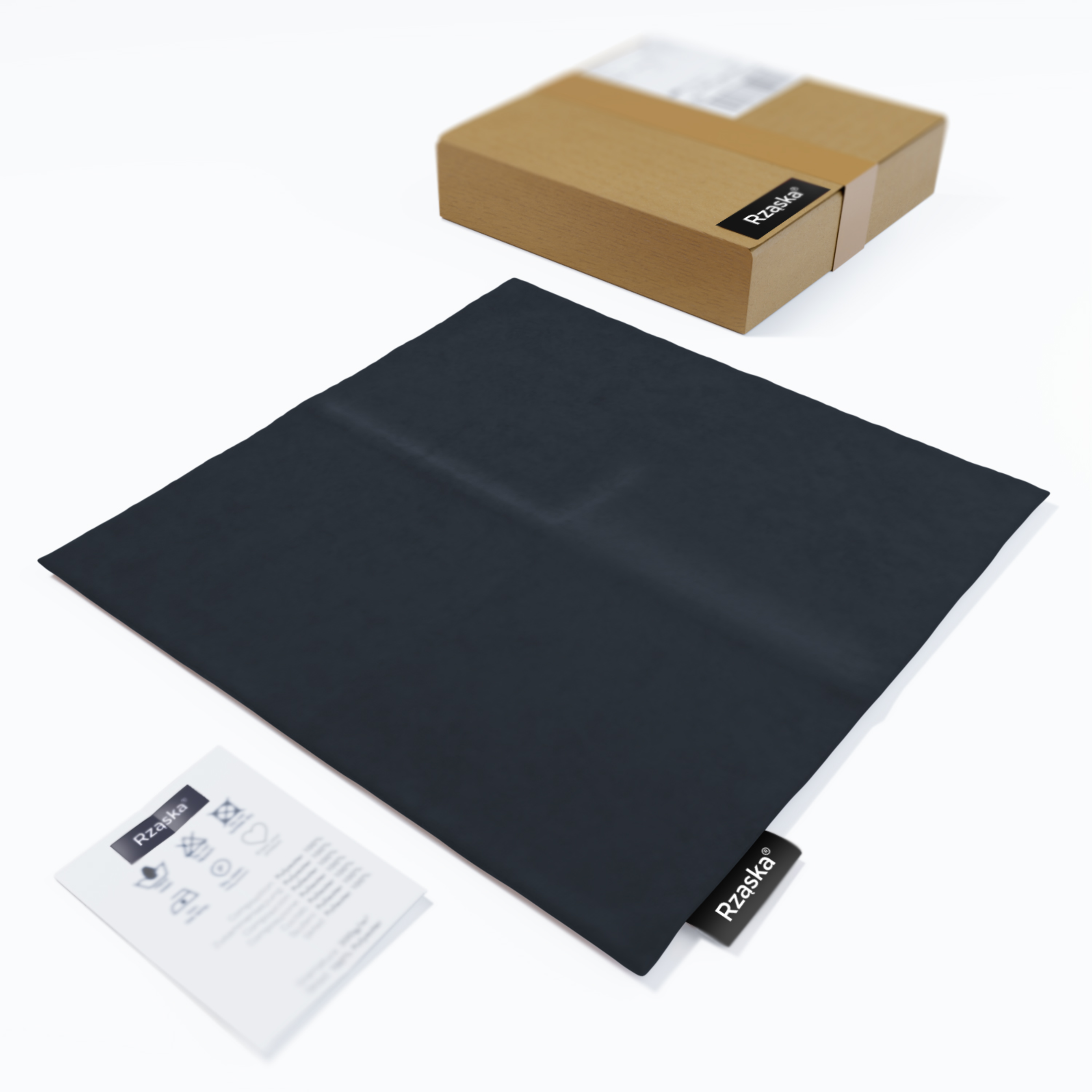 Dekoracyjne poszewki na poduszki Rząska® w rozmiarze 40x40 cm, przytulne i miękkie z kolekcji Millenium Velvet w kolorze Anchor, niebieskim.