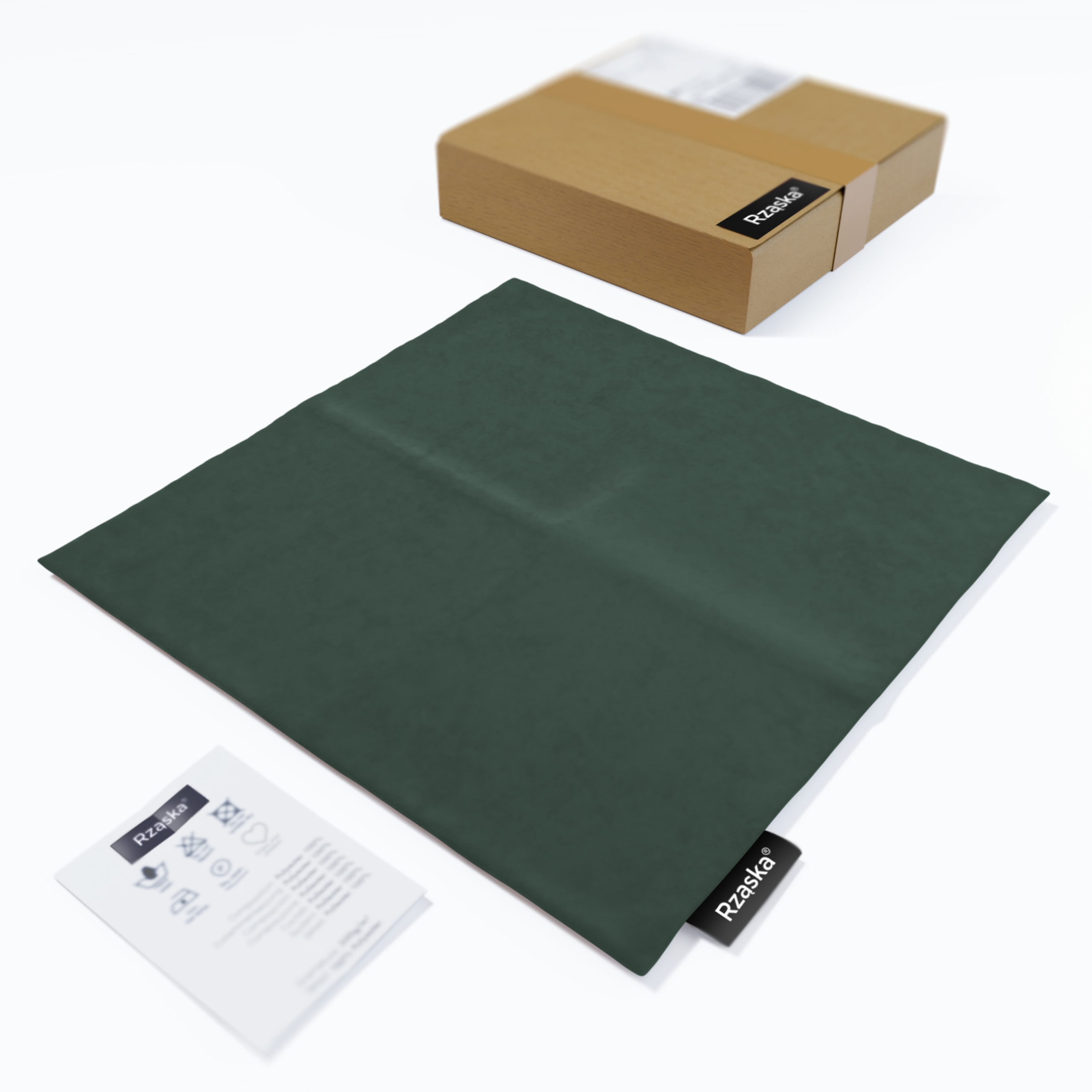 Dekoracyjne poszewki na poduszki Rząska® w rozmiarze 40x40 cm, przytulne i miękkie z kolekcji Millenium Velvet w kolorze Isle of Pines, ciemnoniebieskim.