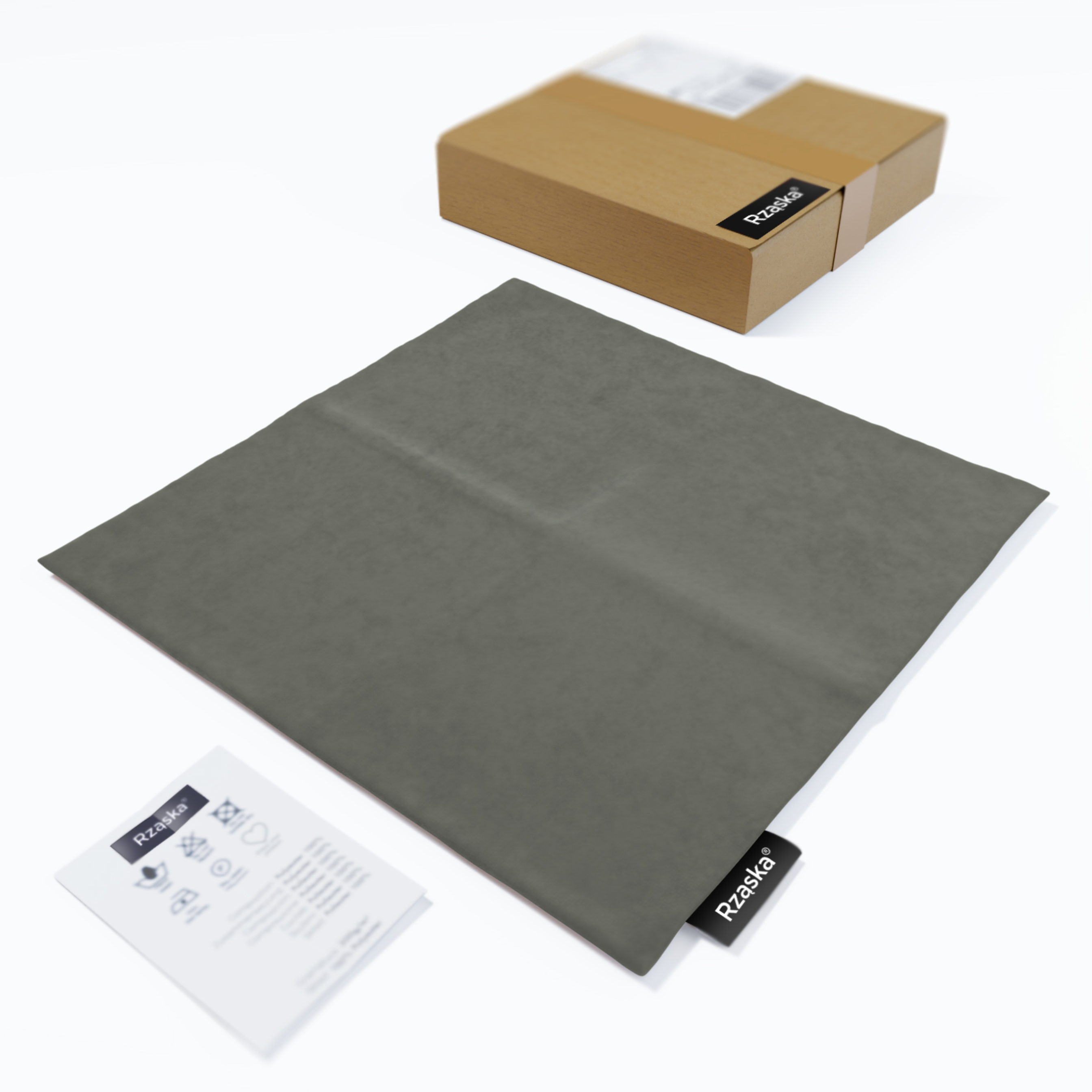 Dekoracyjne poszewki na poduszki Rząska® w rozmiarze 40x40 cm, przytulne i miękkie z kolekcji Millenium Velvet w kolorze Umber Gray, szarym.