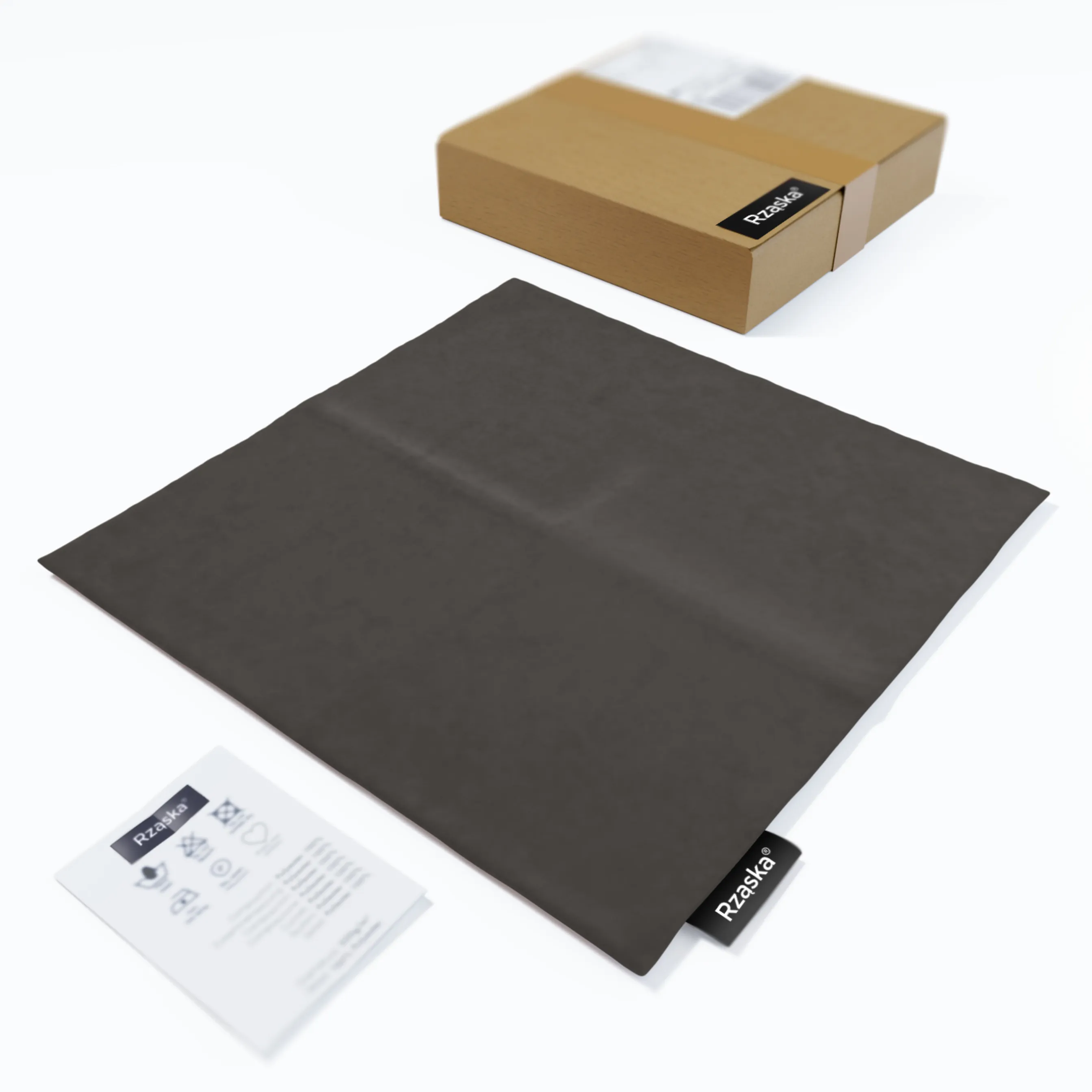 Dekoracyjne poszewki na poduszki Rząska® w rozmiarze 40x40 cm, przytulne i miękkie z kolekcji Millenium Velvet w kolorze Great Wolf, szarym.