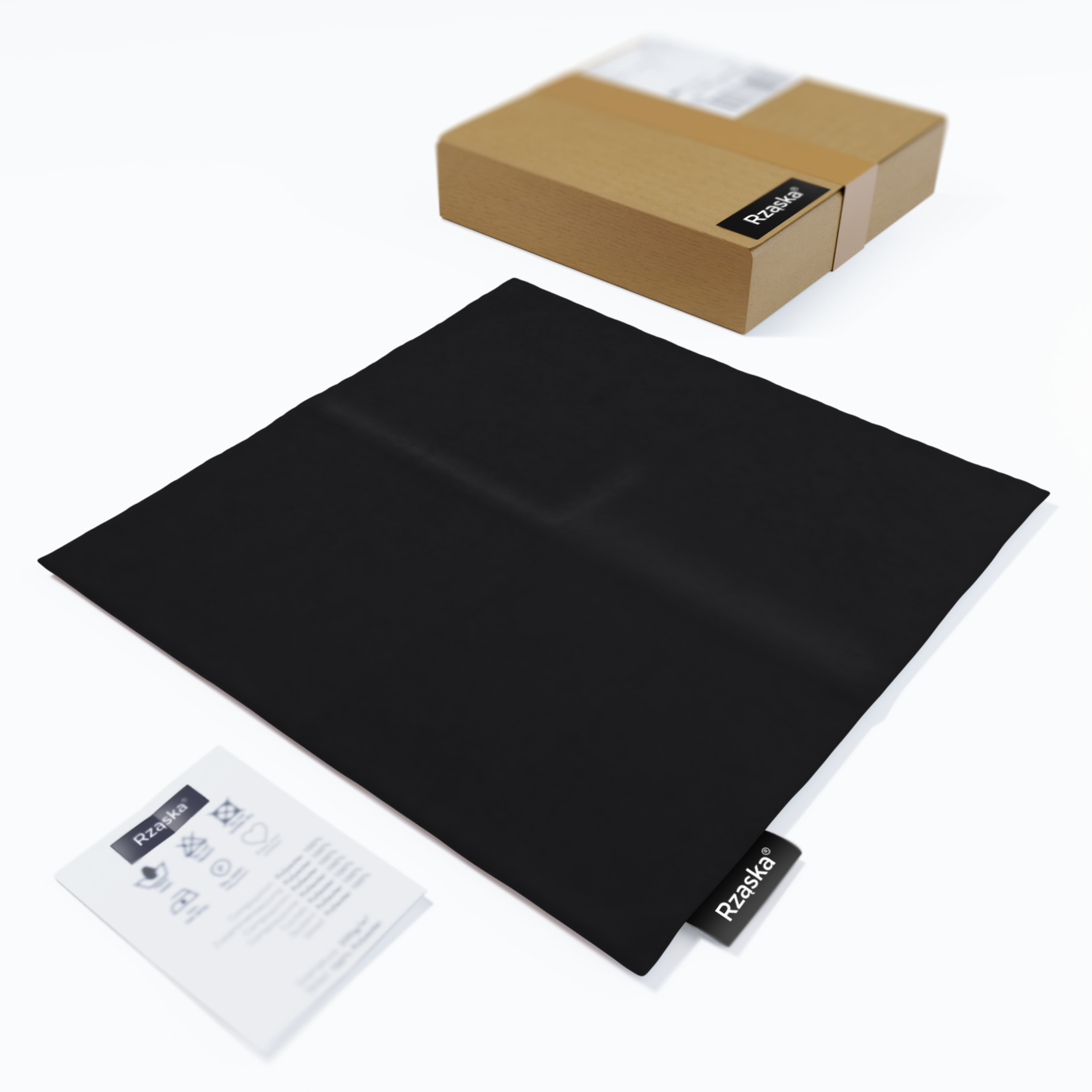 Dekoracyjne poszewki na poduszki Rząska® w rozmiarze 40x40 cm, przytulne i miękkie z kolekcji Millenium Velvet w kolorze Black Swan, czarnym.