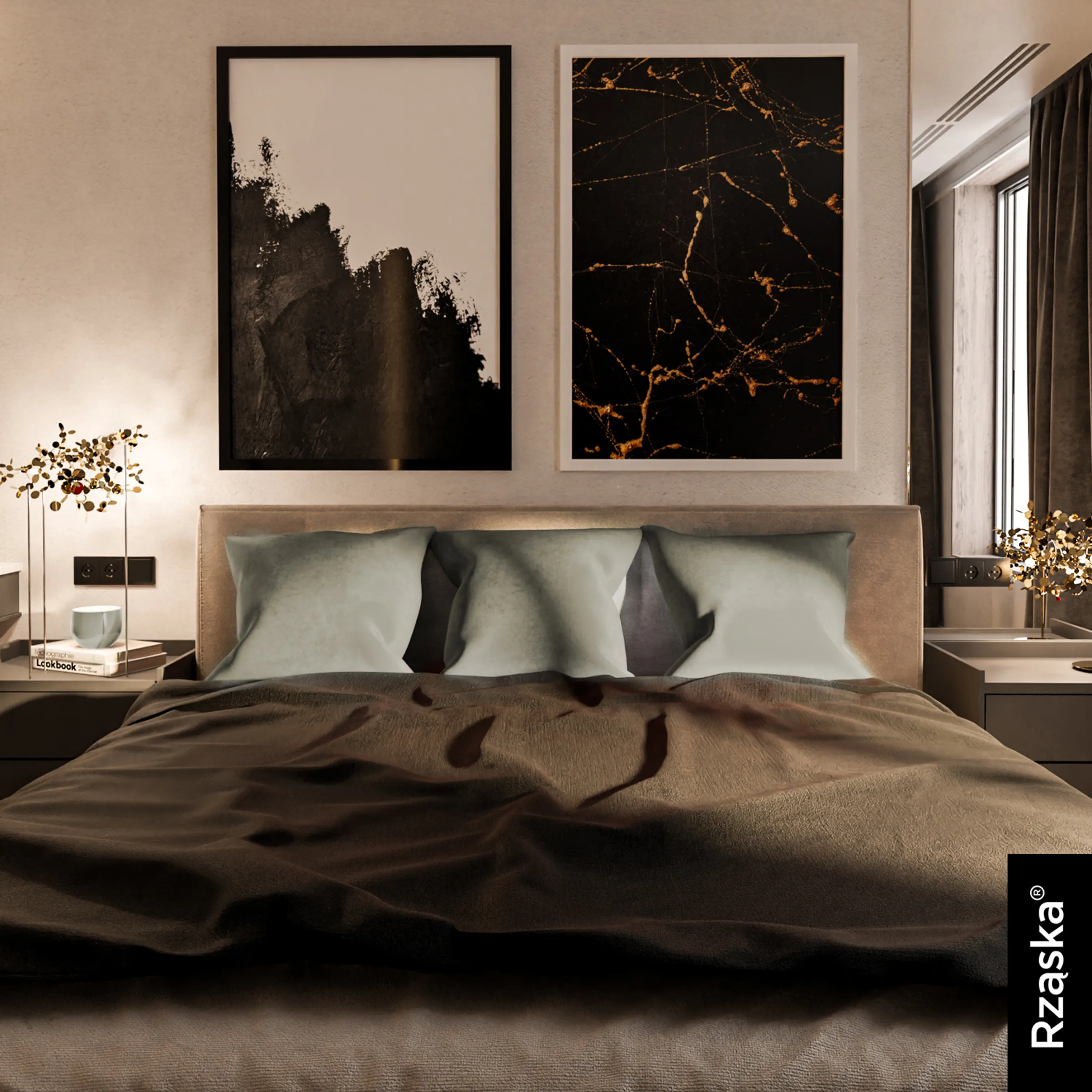 Dekoracyjne poszewki na poduszki Rząska® w rozmiarze 50x50 cm, przytulne i miękkie z kolekcji Millenium Velvet w kolorze Grey Goose, beżowym.