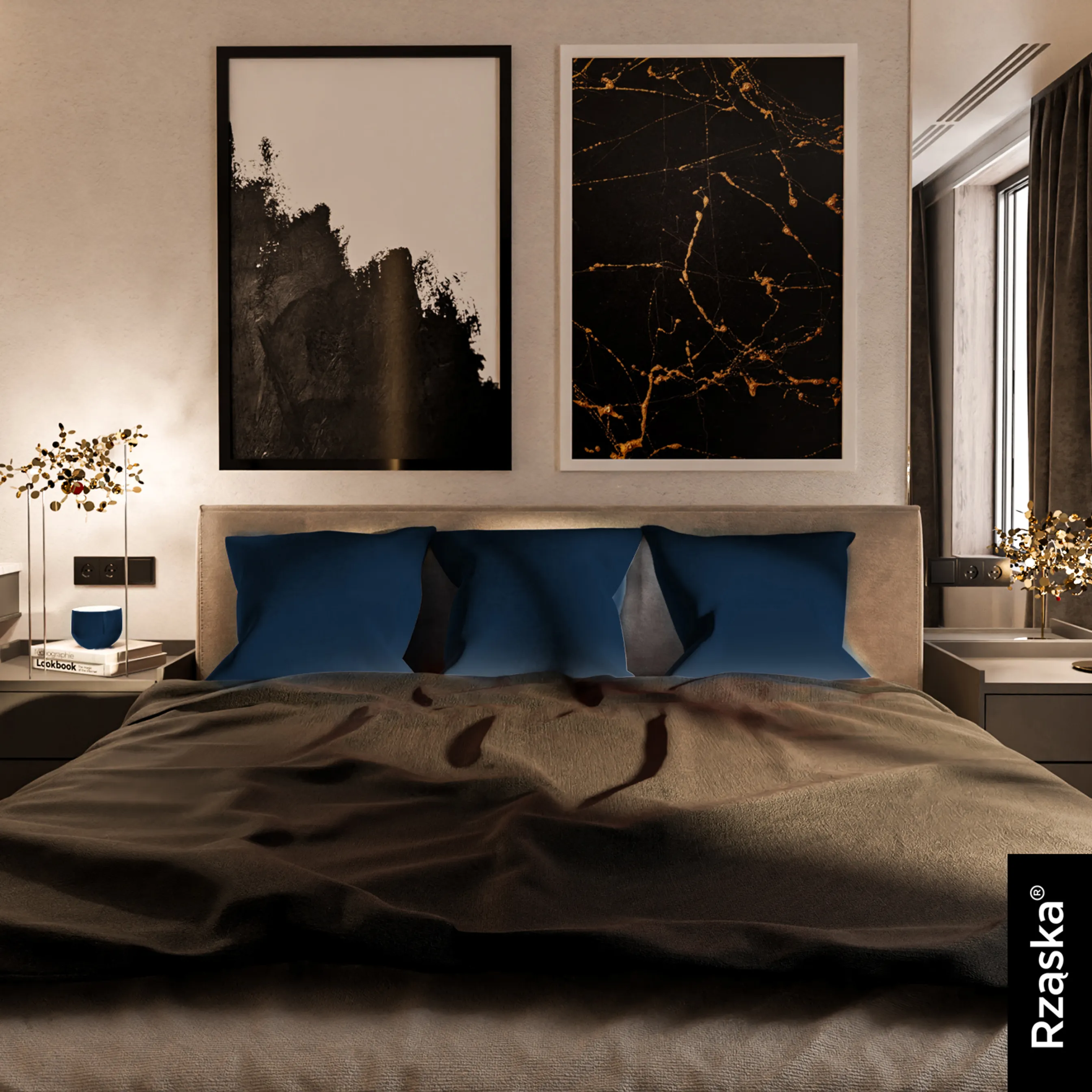 Dekoracyjne poszewki na poduszki Rząska® w rozmiarze 40x40 cm, przytulne i miękkie z kolekcji Millenium Velvet w kolorze Royal Blue, niebieskim.