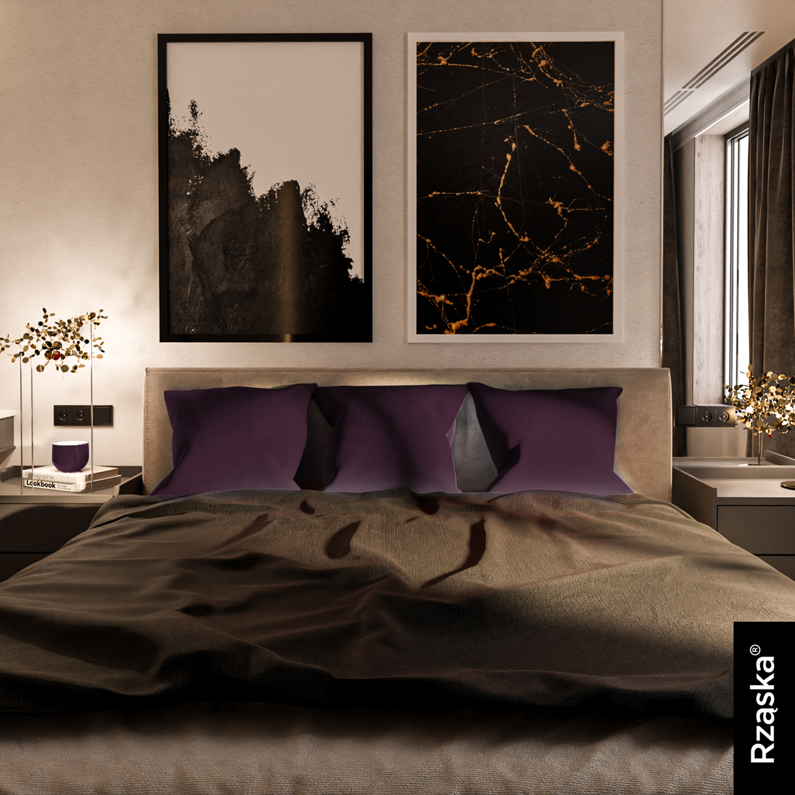 Dekoracyjne poszewki na poduszki Rząska® w rozmiarze 40x40 cm, przytulne i miękkie z kolekcji Millenium Velvet w kolorze Plum, fioletowym.