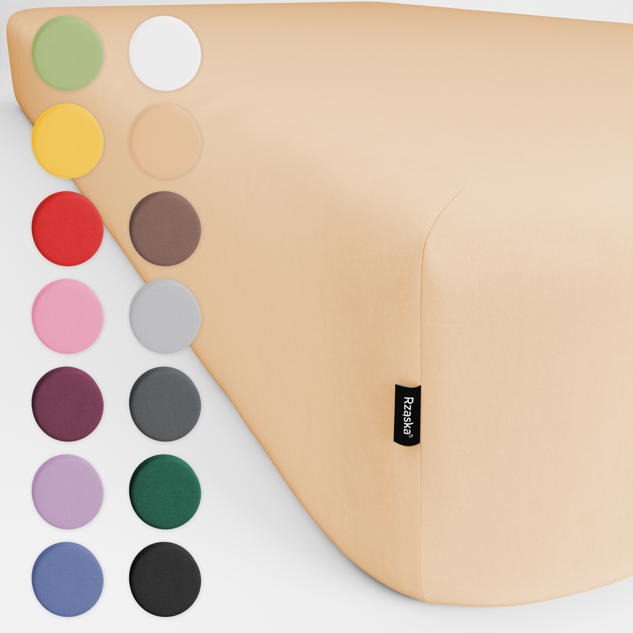 Prześcieradła z gumką Rząska® w rozmiarze 70x200 cm, wykonane z bawełny na wysokość materaca cm z kolekcji WOW! w kolorze Apricot Unleashed, morelowym.