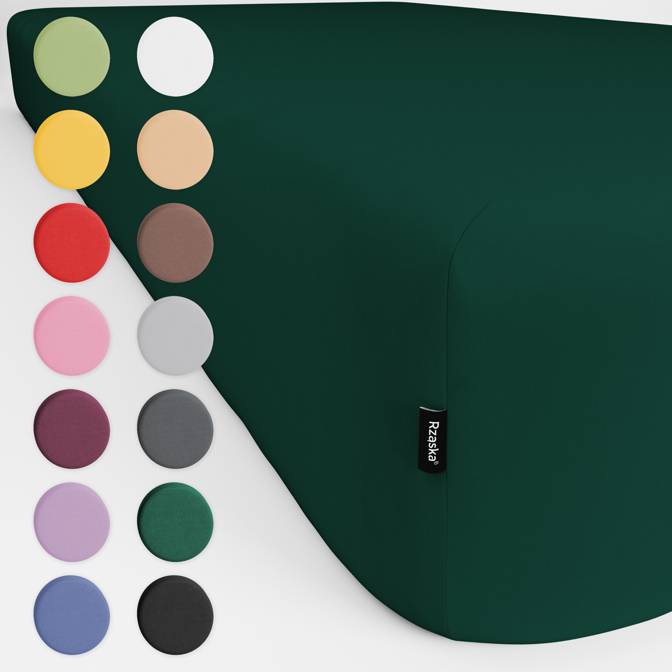 Prześcieradła z gumką Rząska® w rozmiarze 180x200 cm, wykonane z bawełny na wysokość materaca cm z kolekcji WOW! w kolorze Miss Emerald, ciemnozielonym.