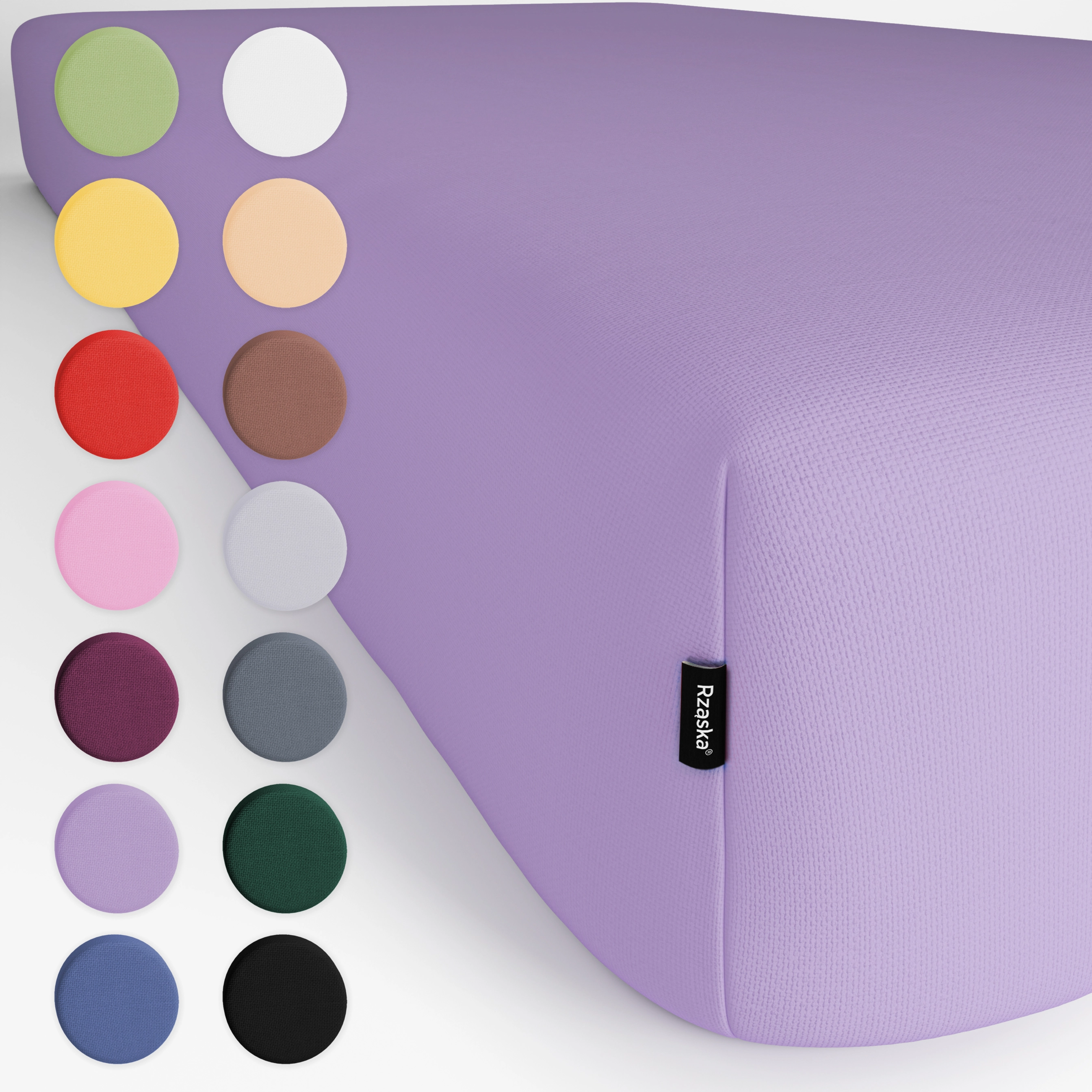 Prześcieradło Rząska® z gumką • 200 x 220 • Kolekcja Wow!: Violette (Fioletowy jasny) • 100% bawełna, nieprzezroczyste, bez zagnieceń • na wysokość materaca do 25 cm