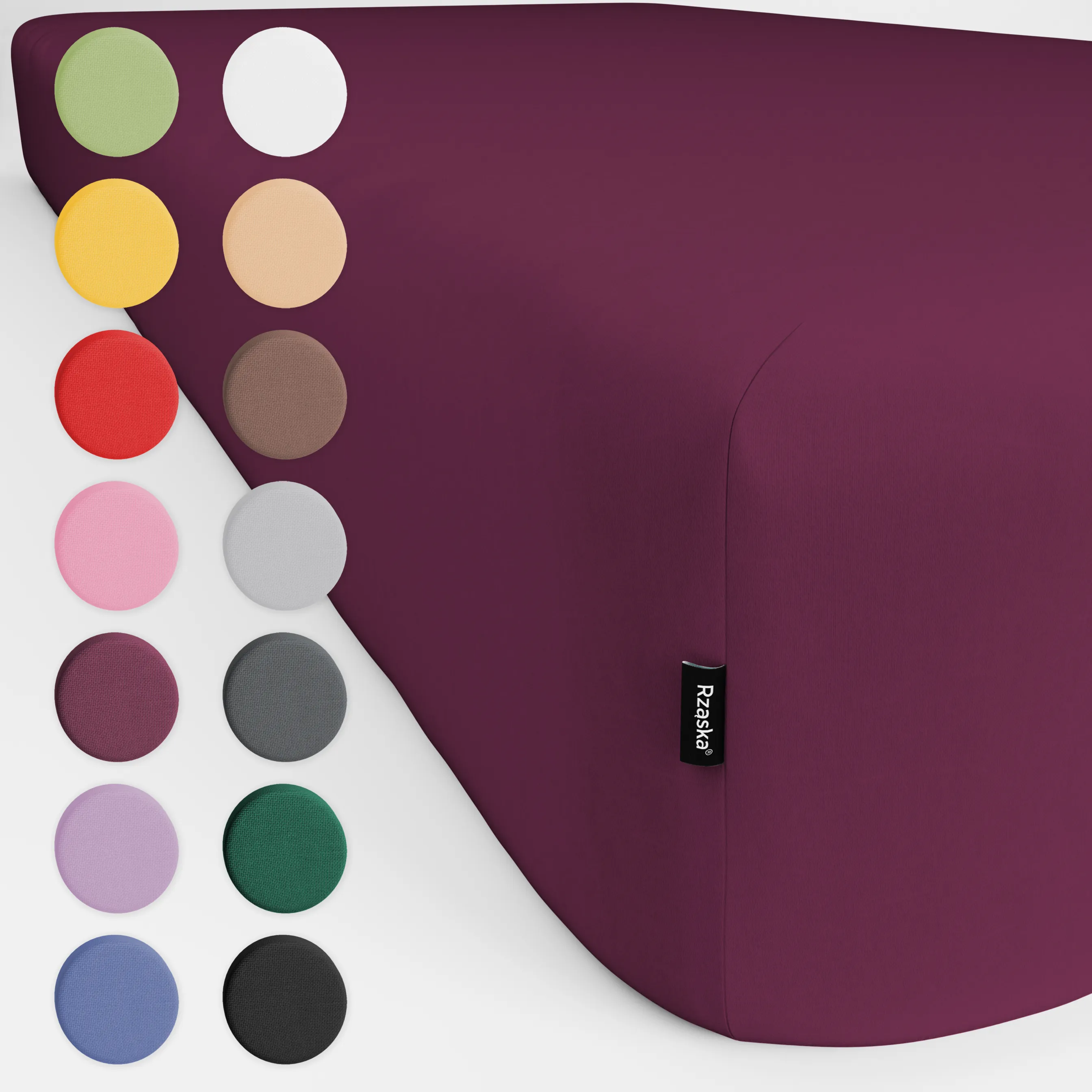 Prześcieradła z gumką Rząska® w rozmiarze 200x200 cm, wykonane z bawełny na wysokość materaca cm z kolekcji WOW! w kolorze Purple Matter, fioletowym ciemnym.