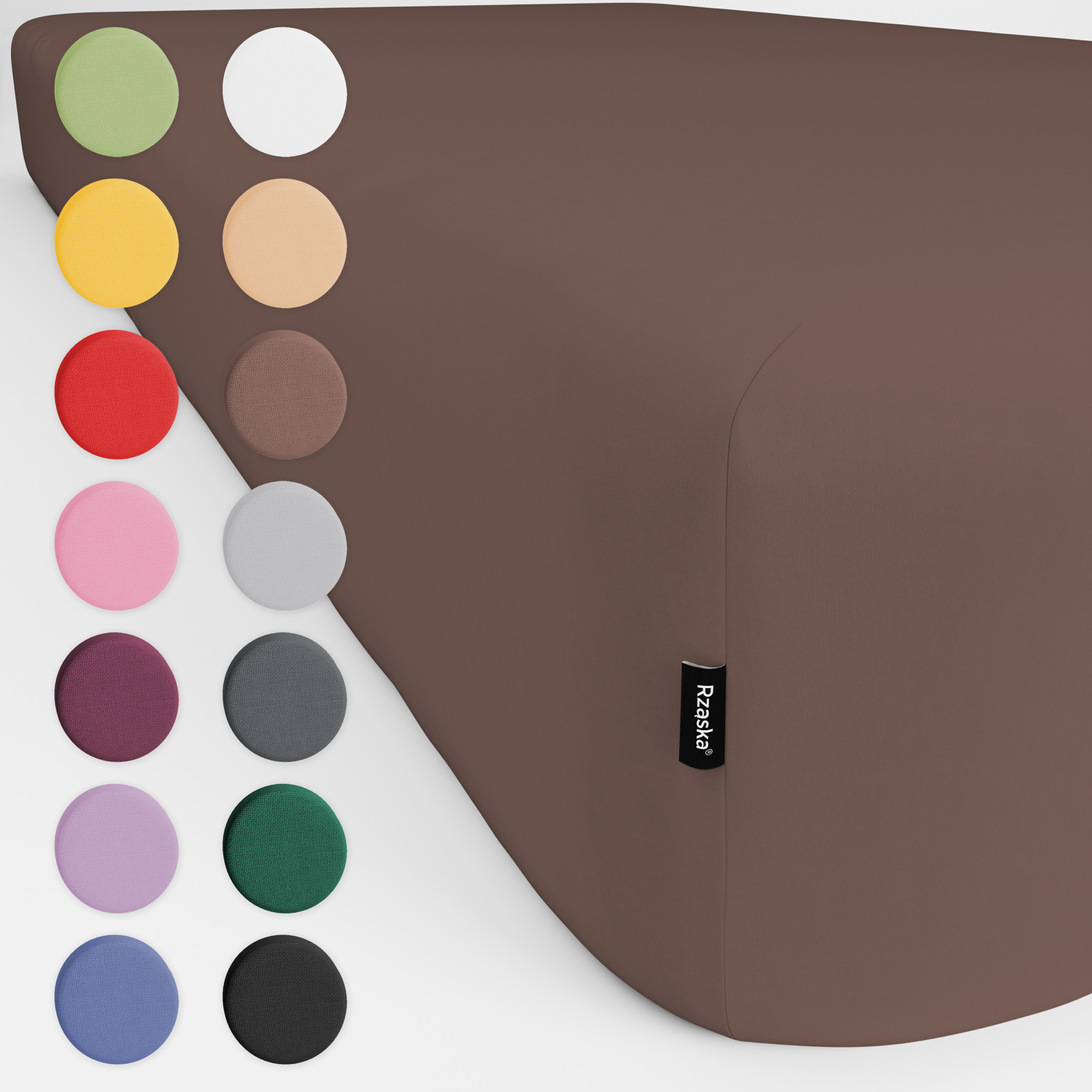 Prześcieradła z gumką Rząska® w rozmiarze 180x200 cm, wykonane z bawełny na wysokość materaca cm z kolekcji WOW! w kolorze Espresso Yourself, brązowym.